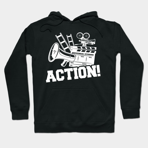 Action Clapperboard Filmmaker Hoodie by Foxxy Merch